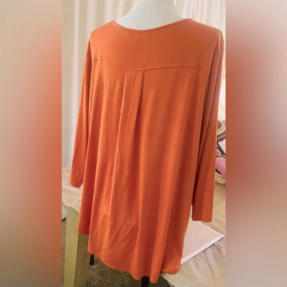 Philosophy Orange Women's Tunic Top 3/4 sleeves… sz 3X 🎃 - Picture 2 of 4